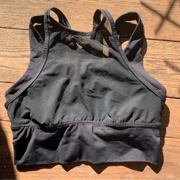Last call! Lululemon mesh overlay black sports bra - Picture 1 of 6